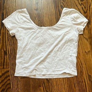 white t-shirt slightly cropped